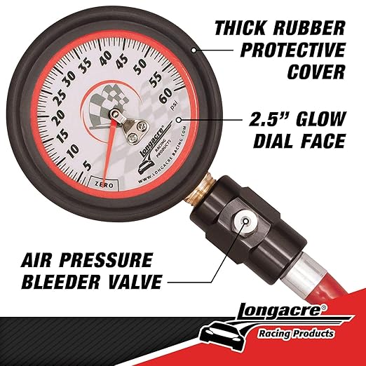 Longacre 52-52003 Tire Pressure Gauge, 2-1/2 Inch, 0-60 PSI
