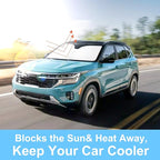Front Windshield Sun Shade Foldable Car Front Window Sun Shade Windshield Shade Custom Fit for Kia Seltos 2021-2026 Block UV Rays Accessories Heat Keep Cooler