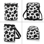 linqin Black and White Cow Pattern Car Trash Can with Lid Leak Proof Car Trash Bag Waterproof Car Garbage Can, Multipurpose Trash Bin Hanging for Minivan SUV Truck