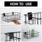 Hicarer 2 Pcs Slatwall Wire Baskets 13.5 x 7.5 x 4.5 Inch Metal Mounted Wall Organizer Basket Ventilated Hanging Slatwall Acc