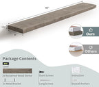 44 Inch Long Solid Wood Floating Shelves for Wall,Reclaimed Wood Wall Shelf for Storage,8 Inch Deep Heavy-Duty Wall Mounted S