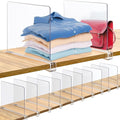 Consevisen Shelf Dividers for Closet Organization and Storage, 12 Pack Acrylic Clear Closet Shelf Dividers for Wood Shelves, 