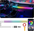 Interior Car LED Strip Lights, RGB 2 in 1 Dynamic Dreamcolor Chasing Acrylic LED Lights for Car, USB Powered Ambient Lighting Kits with Wireless APP, Sound Active Function Car Neon Lights (2 in 1)