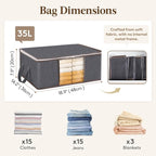 Lifewit 4 Pack 35L Clothes Storage Bins with Lids, Foldable Blanket Storage Bags with Zippers, Clear Window and Reinforced Ha