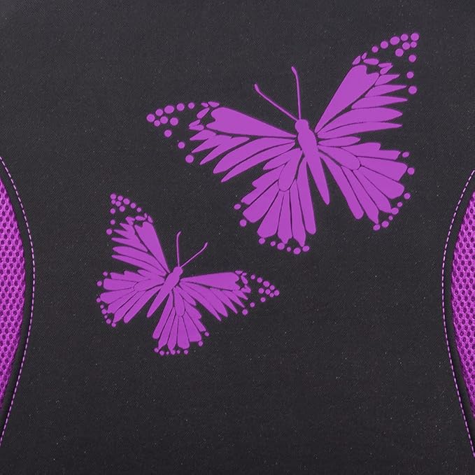 Flying Banner Butterfly car seat Covers ful Set Fashion Universal Lady Woman Female Rear Bench Split Colorized (Full Set, Pur