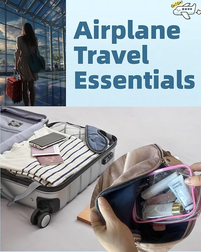 2 Packing Cubes 1 Quart Size Travel Bag TSA Approved Toiletry Bag Clear Small Purse Pouch International Long Flight Must Have