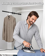 Valet Rod for Closet Pull Out, 12" Adjustable extending closet rod, Standard Retractable closet rod organization rack, Valet 