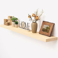Marsmiles 48 Inch Floating Shelf | Unfinished Natural Wood Floating Shelves for Wall | 48" W x 7.7" D x 1.6" H Natural Wooden
