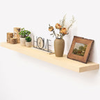 Marsmiles 48 Inch Floating Shelf | Unfinished Natural Wood Floating Shelves for Wall | 48" W x 7.7" D x 1.6" H Natural Wooden
