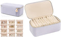 VLANDO Travel Jewelry Box Organizer – Portable PU Leather Jewelry Case with 6/8/12 Zippered Pouches, Compact Storage for Earr