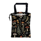 Mushroom Fern Leaves Car Garbage Bag Botanical Drawstring Car Trash Bag Hanging for Back Seat with Adjustable Buckle Canvas Vehicle Trash Can Easy-to-Install