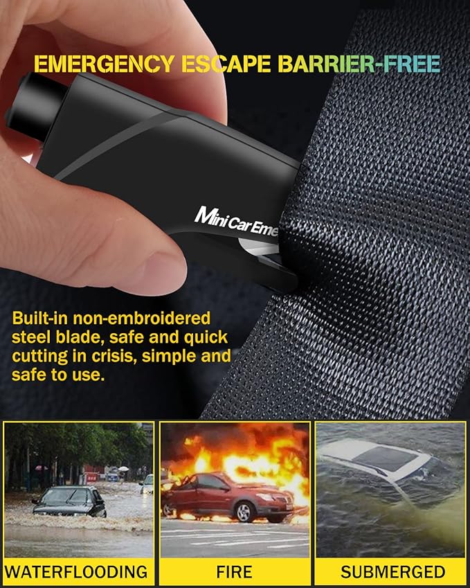 YONGMING Car Window Breaker Seat Belt Cutter, Glass Breaker Emergency Self Rescue Tool,Pack of 2
