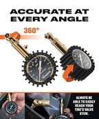 Vondior Tire Pressure Gauge (0-100 PSI) Certified ANSI Accurate with Large 2 Inch Easy to Read Glow Dial, Low - High Air Pressure Gauge. Tire Gauge for Car and Trucks Tires