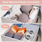 Criusia 8 Pack Underwear Drawer Organizer, Drawer Organizer Clothes, Foldable Cloth Storage Box Closet Dresser Drawer Divider
