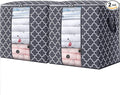 WISELIFE Storage Bags 2 Pack/100L Large Blanket Clothes Organization and Storage Containers for Comforters,Bedding, Foldable 