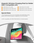 KUXIU Magnetic Wireless Charging Car Headrest Tablet Holder for iPad Pro 12.9/Air 13 M2/M3, Tablet Car Back Seat Mount with Air Vent Stand,Road Trip Essentials Holder for iPad Pro 12.9 3rd/4th/5th/6th