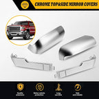 Chrome Side Mirror Cover Cap Trims Compatible with Silverado Sierra 2500 3500 HD 2020-2023 Top&Side Door Exterior Rearview Mirror Cap Rearview Mirror Housing