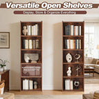 SUPER DEAL 5-Tier Open Shelf Bookcase and Bookshelf, Freestanding Display Shelves Narrow Cube Storage Organizer for Small Spa
