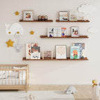 Fun Memories Picture Ledge Shelf, 48 Inch Floating Shelves Set of 2, Large Nursery Book Shelves for Toys Storage, Kids Booksh