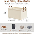 StorageWorks Storage Bins, Shelves Baskets for Organizing, Fabric Closet Organizers with Handles, Metal Frame, Beige-Texture,