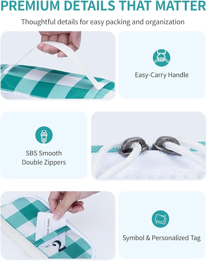 ECOHUB 6 Set Packing Cubes for Travel Suitcase Organizer Bags for Luggage Lightweight Carry On Suitcase with Lable & Personal
