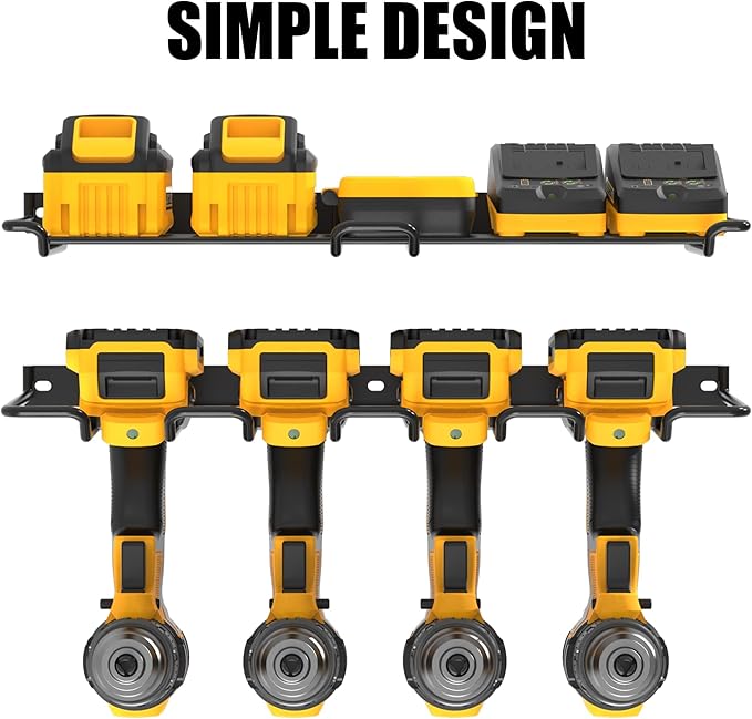UNITEDPOWER Wall Mounted Drill Rack & Tool Shelf, Power Tool Organizer Holder, Heavy Duty Utility Storage Rack for Cordless, 