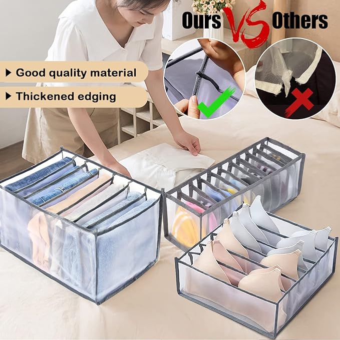 TIGARI Wardrobe Clothes Organizer, Closet Organizer Foldable Drawer Organizer for Clothing, Drawer Dividers for Clothes, Clos