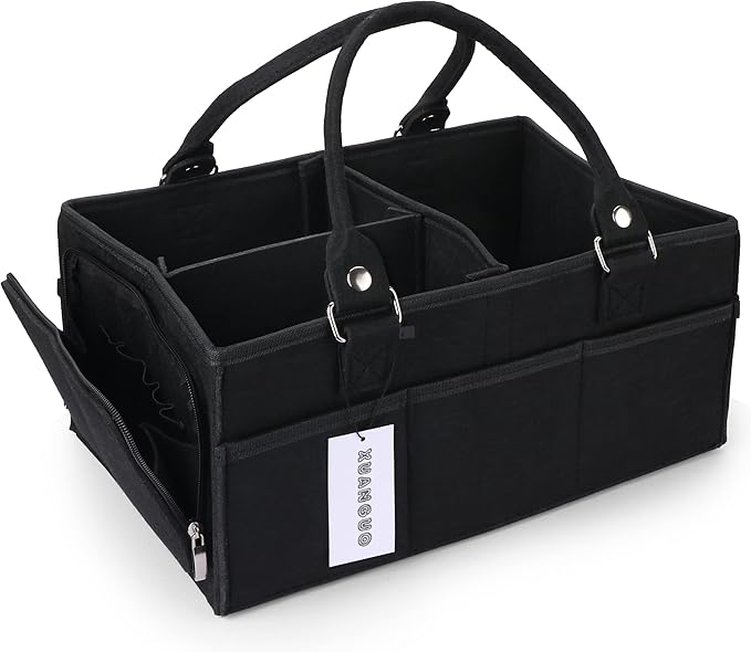 XUANGUO Baby Diaper Caddy Organizer for Girl Boy Large Nursery Storage Bin Basket Portable Holder Tote Bag for Changing Table