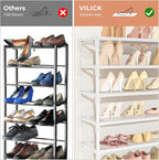 VILICK 11 Tiers Tall Wide Shoe Rack 55 Pairs Large Capacity Sturdy Durable Shoe Rack for Closet Metal Shoe Organizer Shelf wi