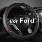 GIANT PANDA Steering Wheel Cover for Ford F150 F250 F350 Expedition - Black+Red Trim