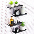 Lineshading 4 Pcs Pegboard Shelves, 10 x 4 Inch Metal Shelf Brackets Pegboard Tray Accessories Wall Organizer for Craft Room 