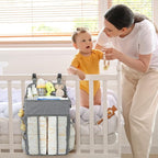 Maliton Changing Table Diaper Organizer - Baby Hanging Diaper Stacker Nursery Caddy Organizer for Cribs Playard Baby Essentia