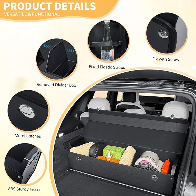 Trunk Organizer for SUV, Collapsible Leather Trunk Organizer for Car with Lid Car Storage for Sedans, Truck, Van, Jeep (Black,