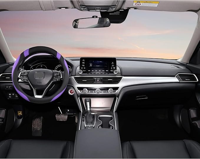 West Llama Customized Auto Car Steering Wheel Cover for Ford F-150, F-250, F-350, Expedition (Black+Purple)