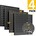 Peg Board - Metal Pegboard with 48 Hooks, Heavy Duty Wall Mount Metal Grid Panel for Garage Organization & Tool Storage, Rust