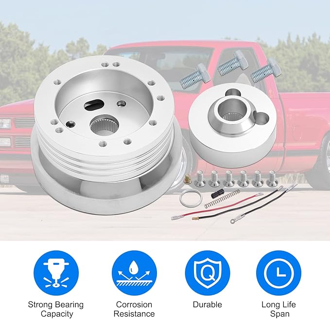 5 & 6 Hole Billet Steering Wheel Hub Adapter Compatible with 1969-1994 Chevrolet Chevy GM Flaming River Ididit Buick Jeep Pontiac Oldsmobile