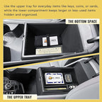 2PCS Center Console Organizer & Armrest Storage Box Compatible with 2023-2025 2026 Kia Sportage Hybrid/Plug-in Hybrid Accessories (with Rotary Type Transmission ONLY), ABS Middle Console Insert Tray