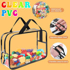 8 Packs Large Toy Storage Bags, Reusable Clear PVC Board Game Storage, Toy Storage Organizer Bags with Zipper for Building Bl