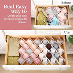 ROUFA Sock Drawer Organizer for Dresser, Honeycomb Underwear Dividers for Women, Panty Separator for Bras, Socks, Belt and Le
