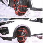KIMISS 10PCS Universal Snow Tire Chains for Cars, Heavy Duty Anti-Skid Chains with Thickened Tendons, Reusable Winter Chains 