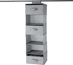 Amazon Basics 6-Tier Hanging Closet Organizer with Removable Drawers for Sweaters, 6.9"D x 13.6"W x 12.2"H, Grey