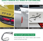 Emblem Removal Tool, Aluminum Alloy Car Surface Logo Plate Line Remover Tool with Replacement PE Cables, Line Remover for Eas