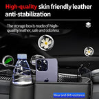 Car Seat Gap Filler Organizer, Universal Premium Leather Seat Organizer with Cup Holder, Seat Gap Storage Box with Bottle Holder, Car Gap Bag Front Center Console Seat (Driver+Passenger 2 Pack)