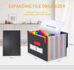 Accordion File Organizer Expanding File Folders,25 Pockets Document Organizer,Plastic Accordian File Folder,Expandable Bill P