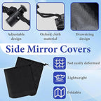 2Pcs Side Mirror Covers, Waterproof Car Side Mirror Protection for Snow, Ice, Bird Droppings - Suit Fit for Trucks, Winter Rearview Guard, Auto Exterior Accessories with Drawstrings