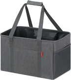 LHZK Standing Utility Tote Bag with Metal Wire Frame and the Sides Rinforced, Large Tote Bag with Handle, Reusable Grocery