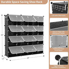 ROJASOP Portable 8-Tier Shoe Cabinet - 48-Pair Shoe Organizer with Expandable, Free Standing, Stackable Space Saving Design a