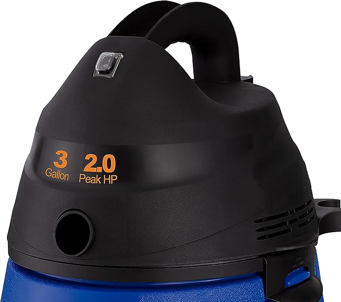 Koblenz WD-353L Portable Wet-Dry Vacuum Cleaner, 3 Gallon Tank, 2.0 HP Vacuum Cleaner with Several Accessories, 5 Year Warran