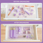 Kitchen Desk Drawer Organizers Storage for Office, Small Acrylic Vanity Trays Makeup Organizer for Drawer Bathroom Plastic Ma