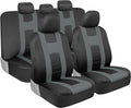 BDK carXS Seat Covers for Cars, Light Gray Two-Tone Car Seat Covers with Matching Back Seat Cover, Made to Fit Most Auto Truc
